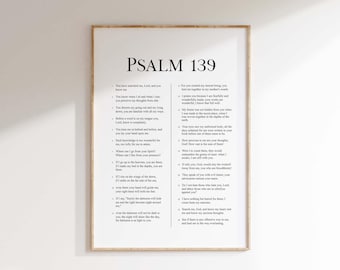 Psalm 139 Wall Art Printable, Fearfully and Wonderfully Made, Bible Verse Digital Download, Scripture Wall Art, Christian Home Decor