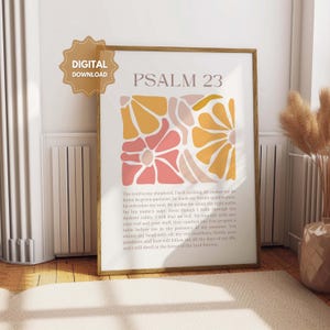 Psalm 23 NIV The Lord is My Shepherd, Christian Home Décor, Bible Verse Digital Print, Christian Wall Art, Church Decor, Scripture Digital