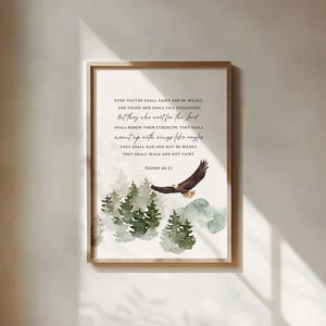 Isaiah 40:30-31 ESV Mount up with wings like eagles, Christian Wall Art, Bible Verse Wall Art, Christian Home Decor, Scipture Printable