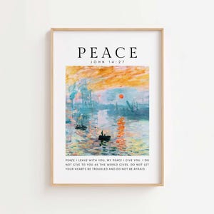 John 14:27 NIV Peace I leave with you, Bible Verse Print, Christian Gift, Christian Home Decor Print, Christian Wall Art, Scripture Print