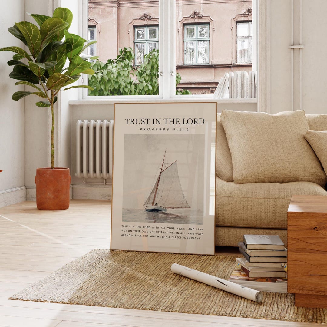 Trust in the Lord Printable, Proverbs 3:5–6 Wall Art, Scripture Art ...