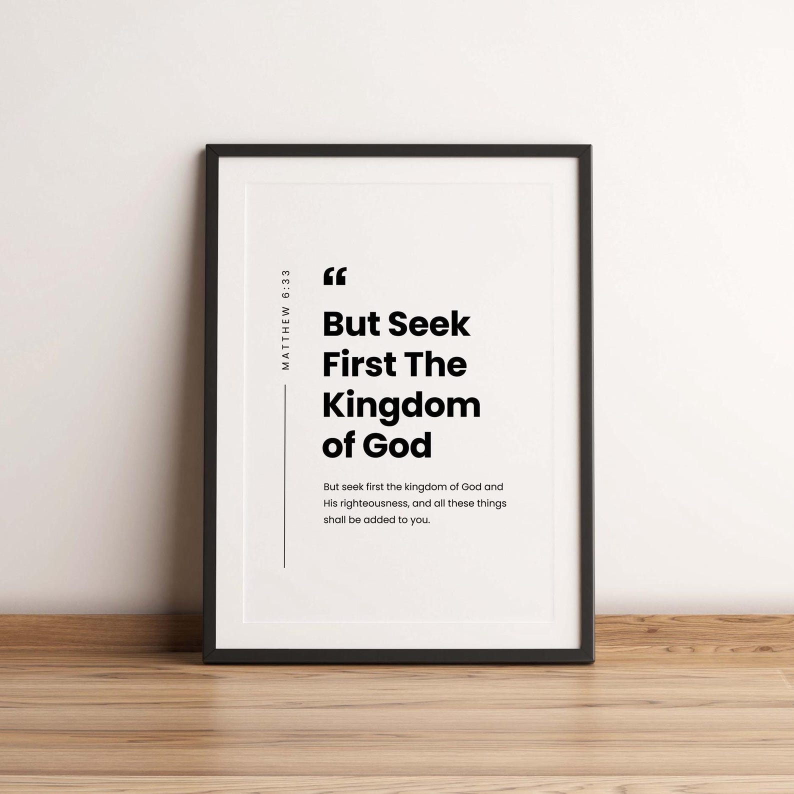 Matthew 6:33 Seek First the Kingdom of God, Bible Verse Wall Art ...