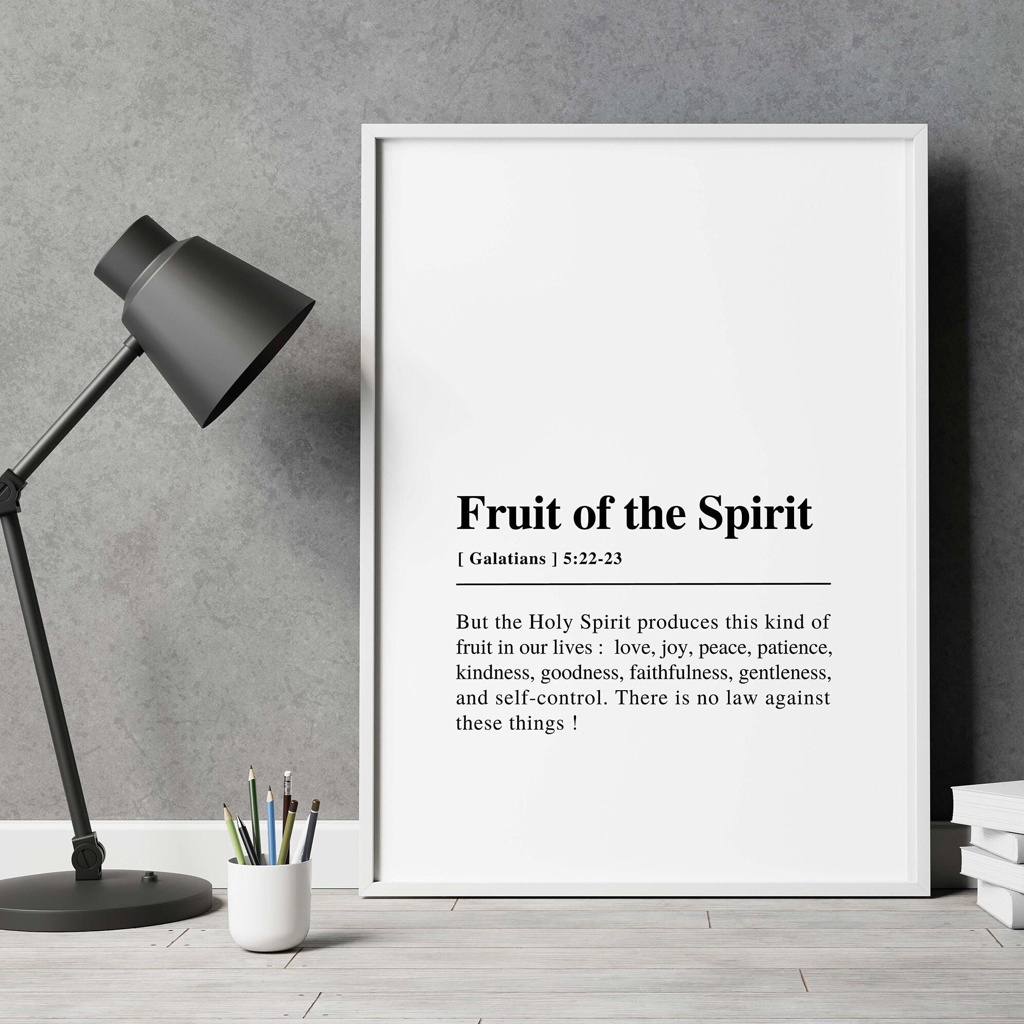 Fruit of the Spirit Wall Art, Galatians 5:22-23, Bible Verse Print ...