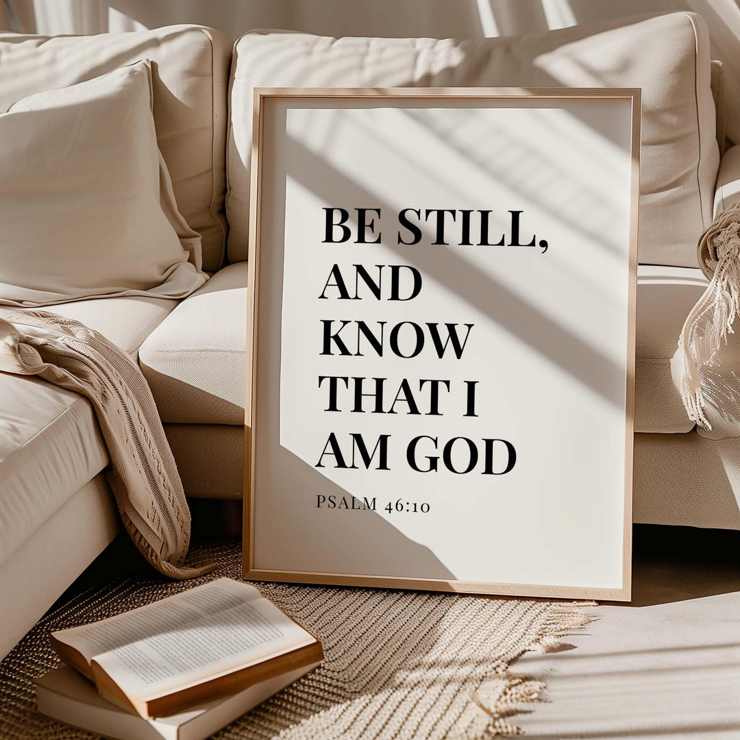Psalm 46:10 Bible Verse Print, Minimalist Scripture Wall Art (digital ...