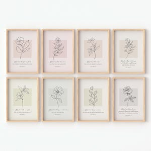 Matthew 5:3-10 NIV The Beatitudes Bundle, Sermon on the Mount, Set of 8 Bible Verse Wall Art, Scripture Download, Christian Wall Art Print