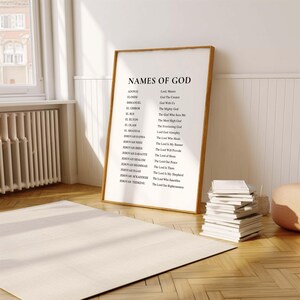 Names of God Wall Art Print: Christian Home Decor (digital Download, 5 ...