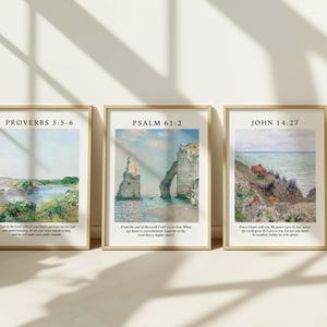 Set of 3 Vintage Bible Verse Prints: Proverbs, Psalm, John (Digital Download JPGs)
