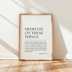 Philippians 4:8 Wall Art Printable, Whatever is True, Bible Verse Wall Art, Christian Home Decor, Scripture Digital Download, Christian Gift