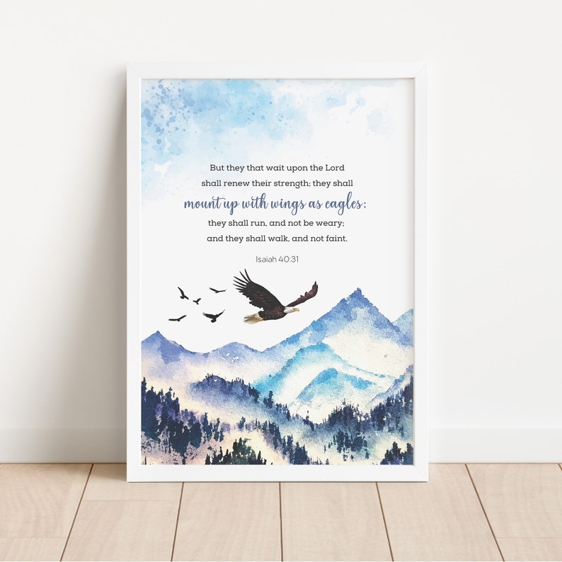 Isaiah 4031 KJV Mount up With Wings as Eagles, Christian Wall Art