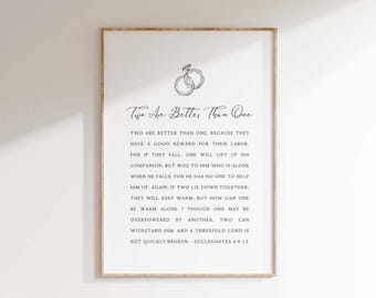Ecclesiastes 4:9-12 Christian Marriage Scripture Print (Digital Download)