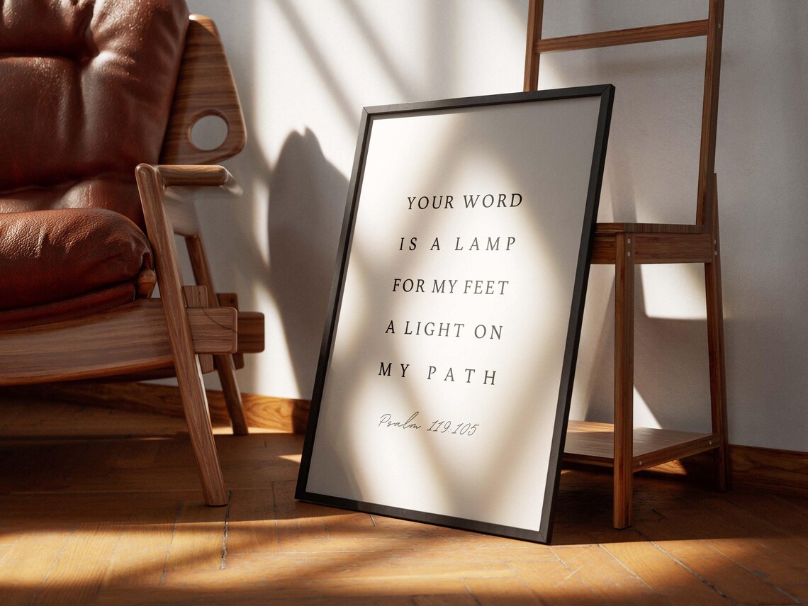 Psalm 119:105 Your Word is a Lamp for My Feet, Bible Verse Wall Art ...
