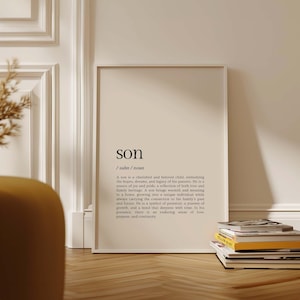 Sohn Definition Print: Junge Zimmer Dekor, Zitat Poster (digitaler Download)