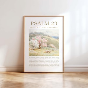 Psalm 23 Vintage Bible Verse Art Print (Digital Download)