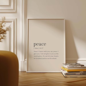 John 14:27 Peace I leave with you, Bible Verse Print, Christian Gift, Christian Home Decor, Christian Wall Art, Scripture Digital Download