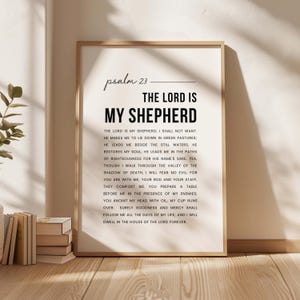 Psalm 23 NKJV The Lord is My Shepherd, Christian Home Décor, Bible Verse Digital Print, Christian Wall Art, Church Decor, Scripture Digital