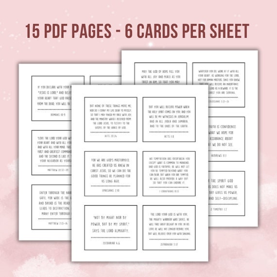 90 Popular Bible Verse Cards, Scripture Cards, Printable Digital ...