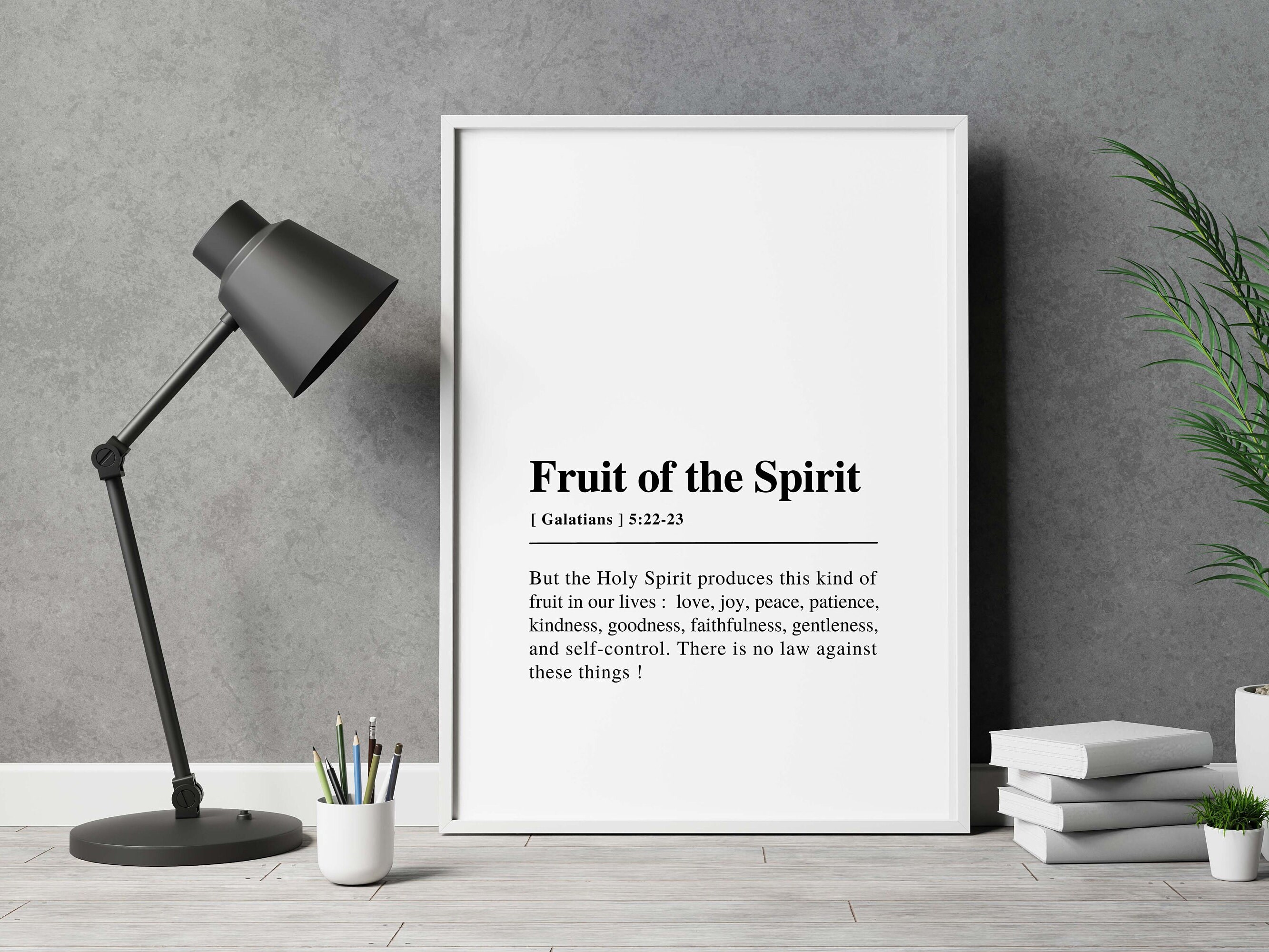 Fruit of the Spirit Wall Art, Galatians 5:22-23, Bible Verse Print ...