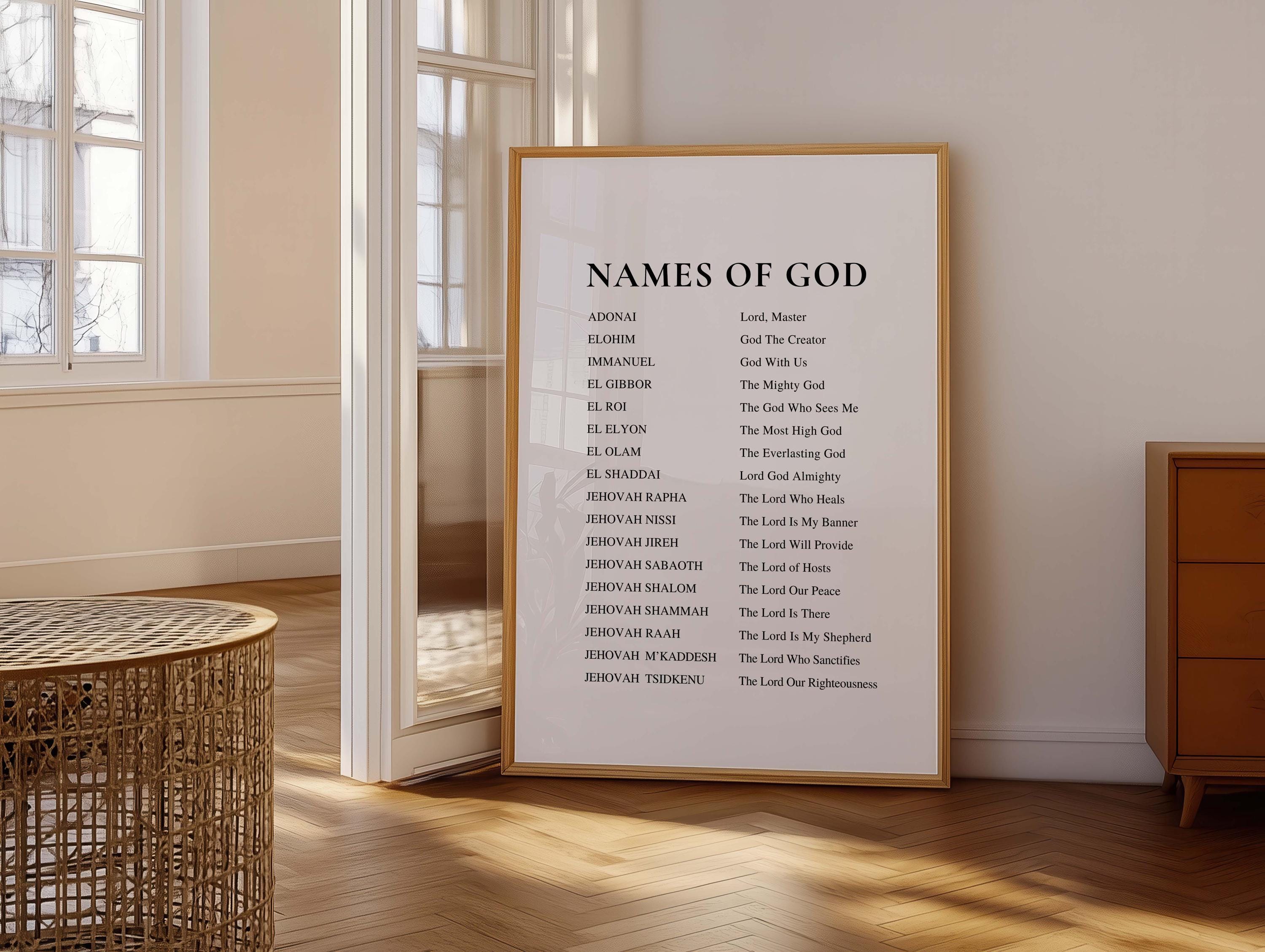Names of God Wall Art Print: Christian Home Decor (digital Download, 5 ...