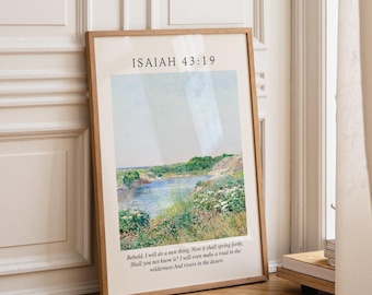 Isaiah 43:19 Vintage Bible Verse Art Print (Digital Download)