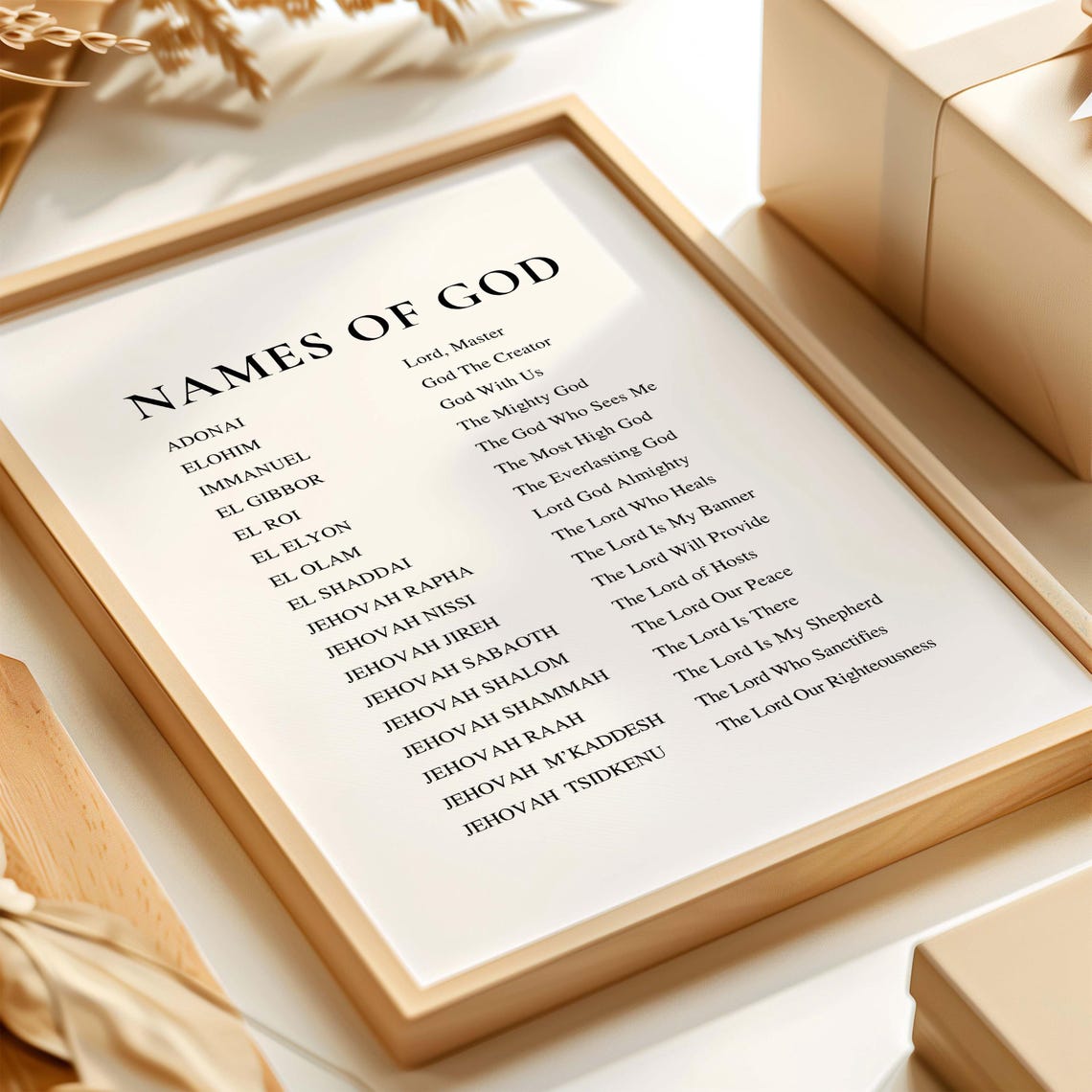 Names of God Wall Art Print: Christian Home Decor (digital Download, 5 ...