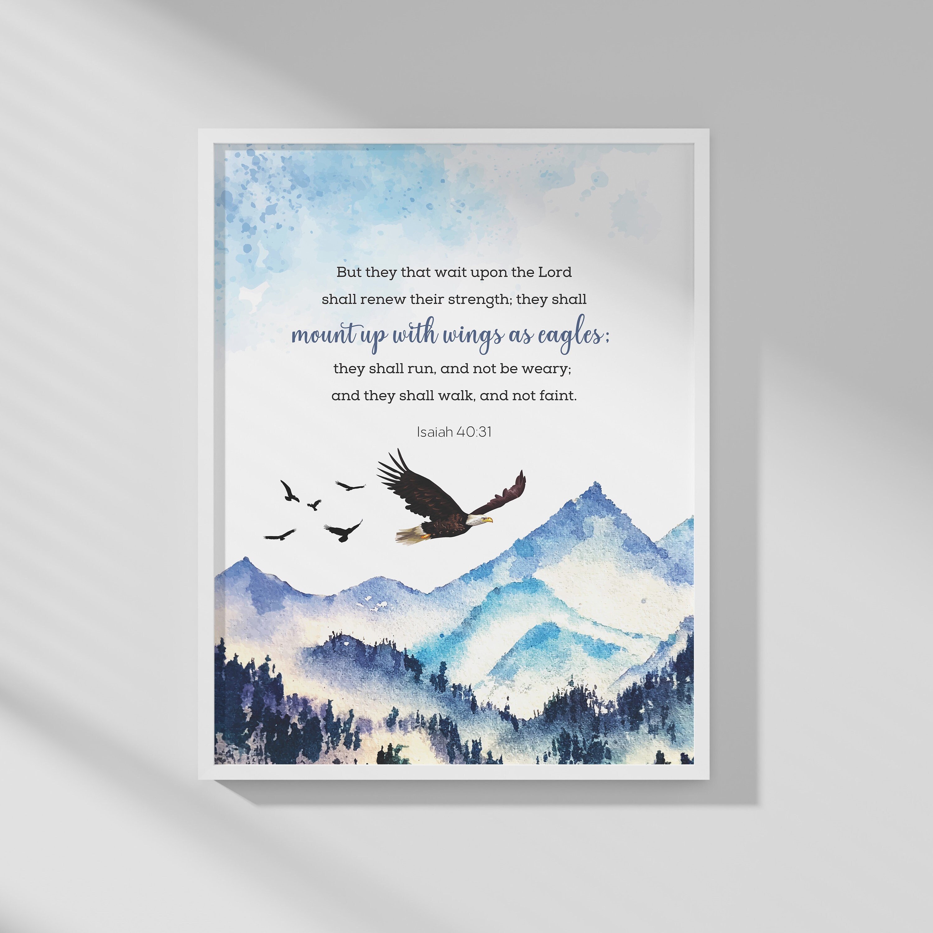 Isaiah 4031 KJV Mount up With Wings as Eagles, Christian Wall Art
