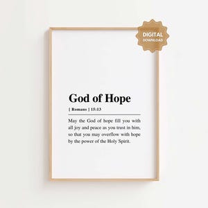 Romans 15:13 Bible Verse Wall Art Print (Digital Download)