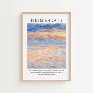 エレミヤ書 29:11 NIV あなたを繁栄させる計画、希望と未来、聖書の一節の壁アート、印刷可能なキリスト教の壁アート、聖書のデジタルダウンロード