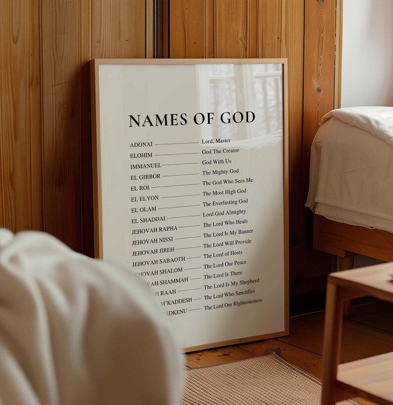 Names of God Wall Art Print: Christian Home Decor (Digital Download, 5 JPEG Files) image 8