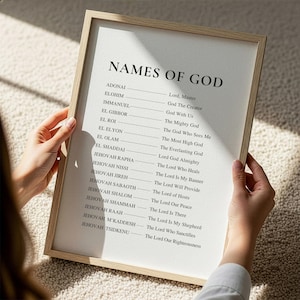 Names of God Wall Art Print: Christian Home Decor (Digital Download, 5 JPEG Files) image 2