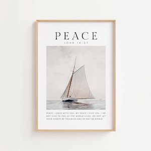 John 14:27 NIV Peace I leave with you, Bible Verse Print, Christian Gift, Christian Home Decor Print, Christian Wall Art, Scripture Print