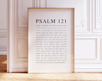 Psalm 121 Wall Art Printable, I lift up my eyes to the mountains, Bible Verse Print, Christian Home Decor, Christian Gifts, Digital Download