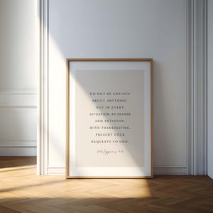 Philippians 4:6 NIV Do not be anxious about anything, Christian Wall Art, Bible Verse Print, Scripture Digital Download, Christian Wall Art