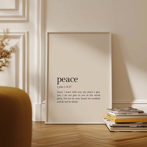 John 14:27 NIV Peace I leave with you, Bible Verse Print, Christian Gift, Christian Home Decor, Christian Wall Art, Scripture Print
