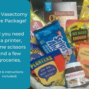 Digital Vasectomy Care Package, DIY Funny Vasectomy Food & Drink Gift Basket, Vasectomy Party, Vasectomy Gift, Vasectomy Card