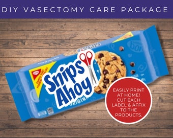 DIY grappige vasectomie eten en drinken cadeaumand, afdrukbaar digitaal vasectomieverzorgingspakket, vasectomiefeest, vasectomiecadeau, vasectomiekaart