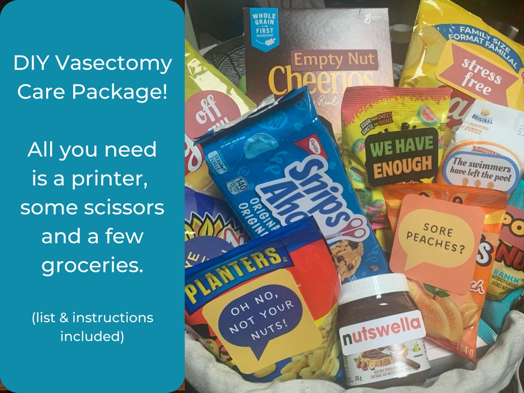 Digital Vasectomy Care Package, DIY Funny Vasectomy Food & Drink Gift