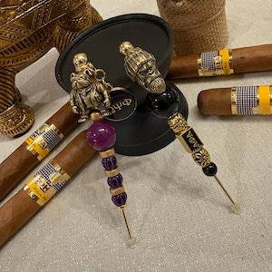 Omega Psi Phi and Alpha Phi Alpha cigar picks. Cigar accessories, cigar gifts.