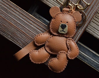 Louis Vuitton LV Teddy Bear Keyring and Bag Charm Brown Wood