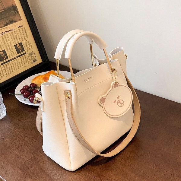 Korean Large Capacity Shoulder Bag | Daily Fashionable Bucket Bag for Women | Polyester Shoulder Bag for Women | Polyester | Purse