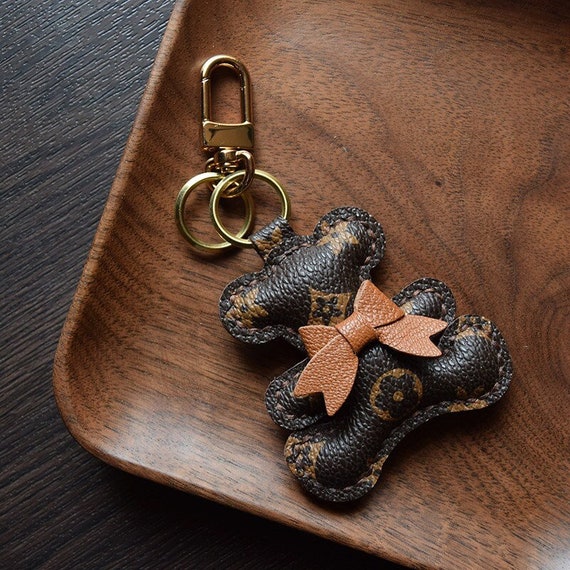 leather bear keychain