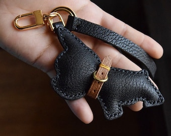 Luxury Puppy Keychain | Leather Keychain for Designer Handbag Luxury Bag | Keychain | Bag Charm | Key Charm | High Quality