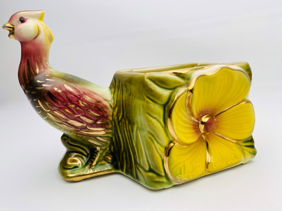 Vintage Hull Pottery Pheasant Planter Hull USA 61 Vibrant Novelty