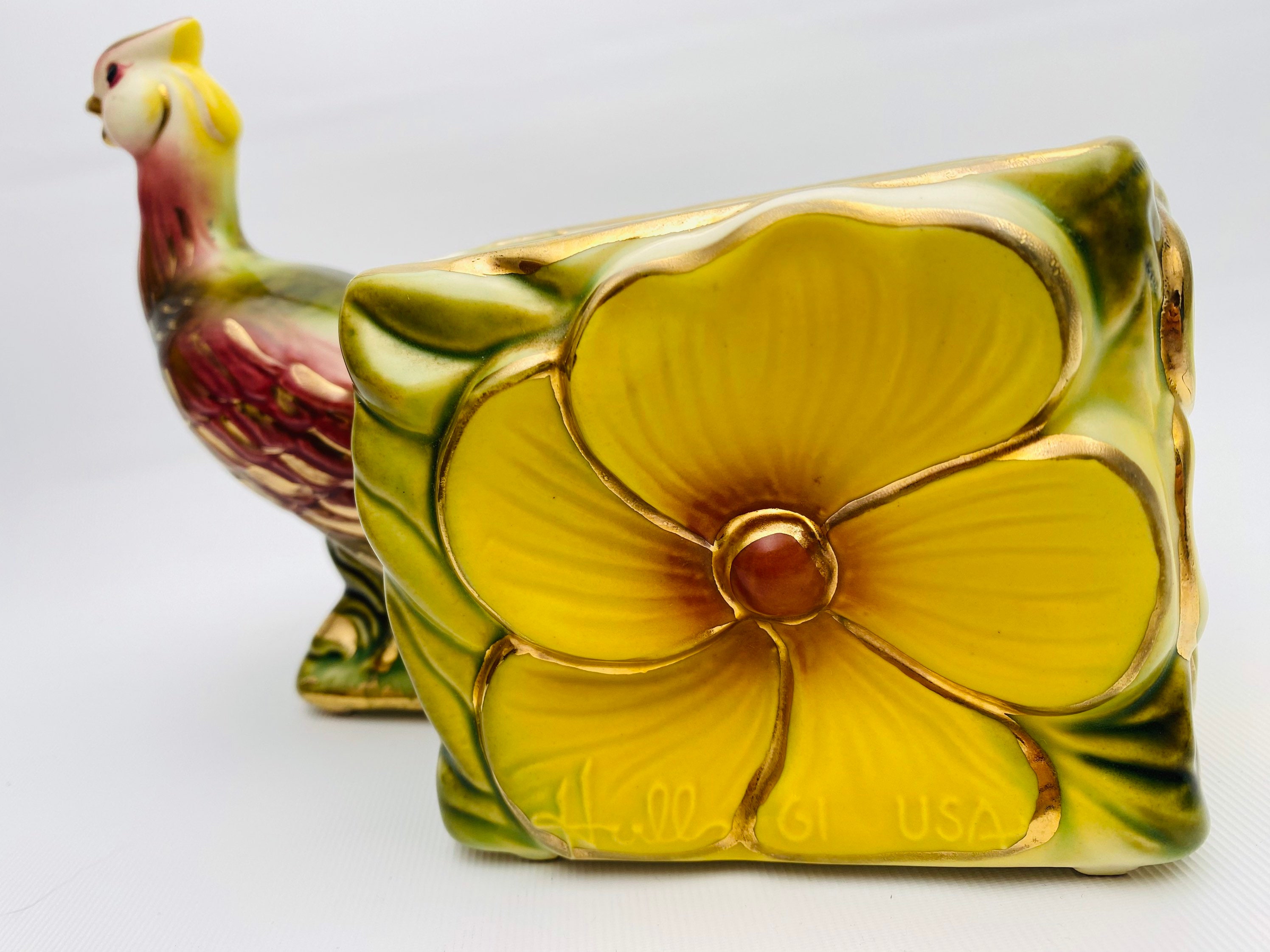 Vintage Hull Pottery Pheasant Planter Hull USA 61 Vibrant Novelty