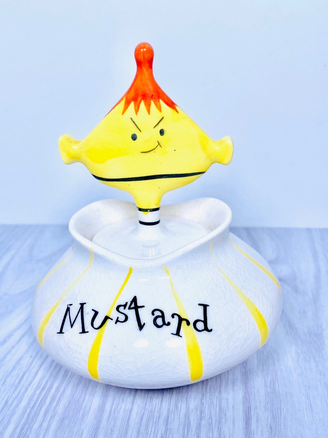 Holt Howard Pixieware Mustard Jar Anthropomorphic Condiment Jar Etsy