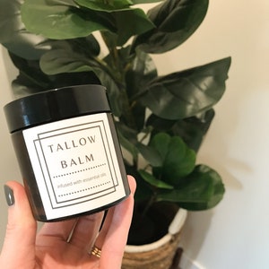 INSTANT DOWNLOAD | 2 X 2 in floral tallow balm labels | 4 oz tallow moisturizer | pdf tallow balm label