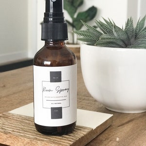 INSTANT DOWNLOAD | 2.5 &quot; printable PDF label | room spray label | essential oil spray bottle label