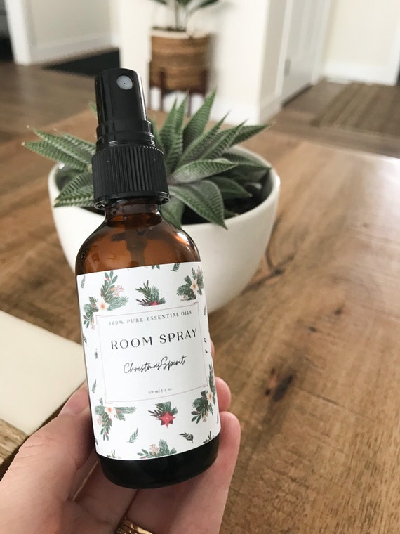 INSTANT DOWNLOAD Printable Christmas Spirit Room Spray Label Etsy