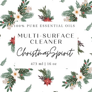 INSTANT DOWNLOAD | Christmas Spirit Thieves household cleaner label | 4in x 5in label | pdf thieves label | jpg thieves label