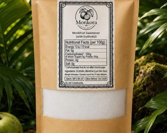 Monk Fruit Sweetener (Granulated) - Keto | Zero Calories | Sugar Free - Monkora | UK Seller