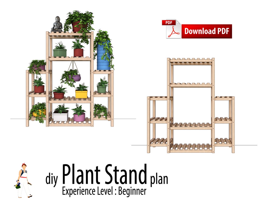 Diy Plant Stand Woodworking Plan, Flower Stand, Indoor, Outdoor, Wood